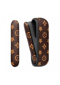 Set Husa Piele Ecologica Si Capac Plastic Flippy, pentru IQOS 3.0 DUO, de Protectie, Anti Soc si Zgarieturi, 20 gr, 12 x 4 x 2 cm, Maro