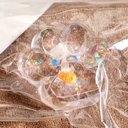 Jucarie Antistres Squishy, Flippy, cu Revenire Lenta, Model Cat Paw, 6.5 x 7 cm, din Tpr, 4-6 Ani, Model 6 Ocean, Transparent