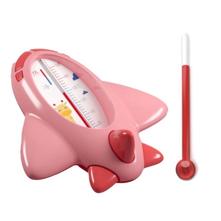 Termometru pentru Baie, Flippy, Plutitor, Rezistent la apa, Multifunctional, Model Avion, 11x10x4 cm, Roz