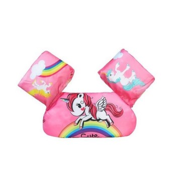 Vesta de salvare pentru copii cu aripioare de inot, Flippy, Roz, Model unicorn