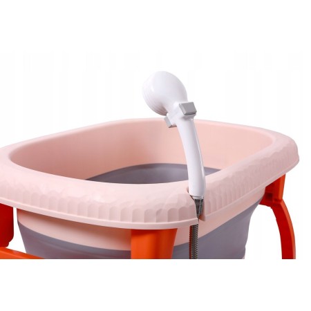 Cada Pliabila pentru Baie, Flippy, din PP+TPE, pentru Copii 0-6 Ani, cu Picioare, Suport de Sezut, Scurgere Etans, 80 x 52 x 42 cm, Portocaliu