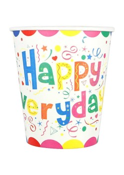 Set 10 Pahare de Carton, Flippy, Model Happy Everyday, 13 x 7 x 5 cm, Multicolor