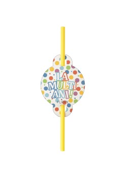 Set 10 Paie, Flippy, Colectia LA MULTI ANI, 27 x 7 cm, din Carton/Plastic, Multicolor