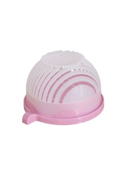 Bol Feliator pentru Salata, Flippy, Castron Multifunctional pentru Legume si Fructe, pentru Spalat si Taiat Legumele, cu Scurgere si Tocator, Ergonomic, Protectie pentru Maini, 21x18.5x11.5 cm, Roz