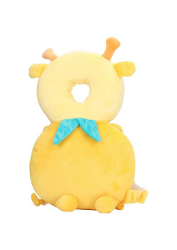 Rucsac cu Pernă de Protecție pentru Cap, Design Girafă, Suport Ergonomic pentru Bebeluși, 33x6x19 cm, 180 g, Galben