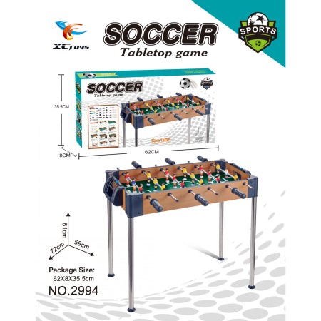 Masa de fotbal cu teren  Flippy, 8 manere, cu Tablou Scor, din Metal, Lemn si ABS, 62x8x35.5 cm, cu Picioare Inalte, Design Multicolor, pentru copii/adulti