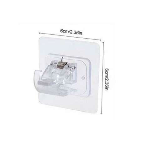 Set 2 Carlige Adezive Transparente, Flippy, Rezistente la Apa, 5 kg, Plastic, 6x6x4 cm