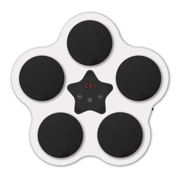 Jucarie de Boxat cu Muzica si Lumini, Aplicare cu Ventuze, Bluetooth, 5 Tinte, 40x38x8 cm, Alb