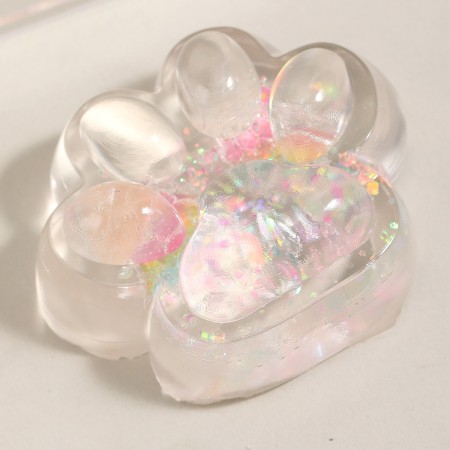 Jucarie Antistres Squishy, Flippy, Labuta de Pisica Pufoasa, cu Revenire Lenta, 7 x 6.5 cm, Model 270532, Multicolor