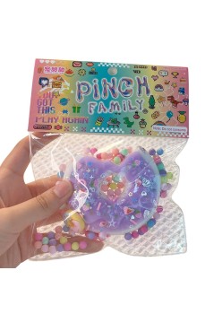 Jucarie Antistres Squishy, Flippy, cu Revenire Lenta, Model Gogoasa, 6x6 cm, 99g, Ambalaj Transparent, Mov