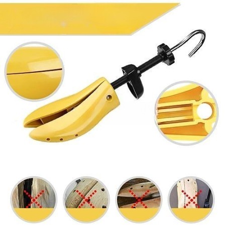 Set 2 Sanuri/Calapoade Reglabile Flippy, Alungit si Largit Pantofi, Marimea 30-36, Universal, Arc, ABS Premium, Galben