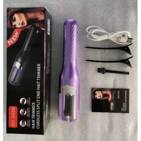 Aparat de Reparare a Varfurilor Despicate, Flippy, Netezirea Firului de Par, din ABS+PC, cu Ioni Negativi, Baterie 500 mAh, 24.8 x 5.3 x 5 cm, Mov