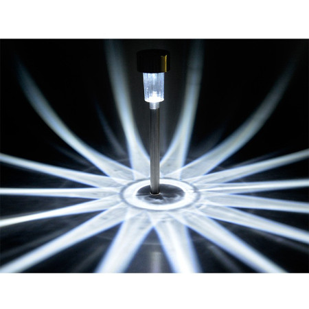 Lampă Solară LED pentru Grădină - Iluminare Alb Rece, Rezistentă la Intemperii, Senzor Automat, 36.5 cm, Argintie