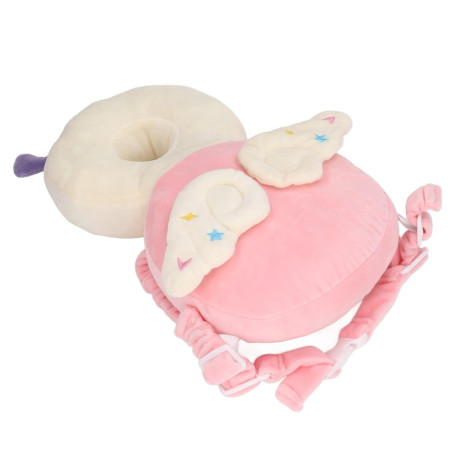 Pernă Rucsac BabyBug, Protecție Moale pentru Cap, Tetieră Ergonomică, Model Insectă, 33x6x19 cm, 180 g, Roz