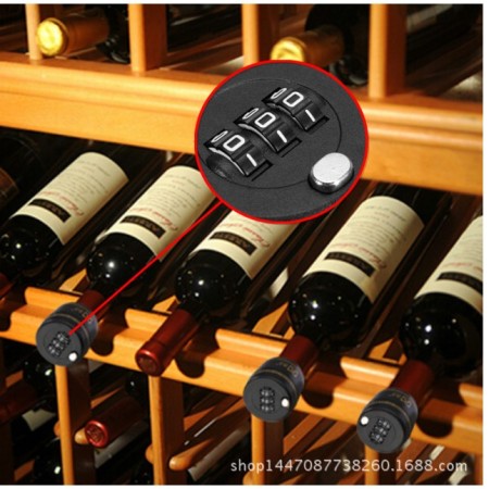 Set 2 Dispozitive de Blocare pentru Sticle, Cu Parola din 3 Cifre, Securizare Vin & Bauturi, 4x4.2x4.5 cm