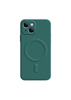 Husa Protectie Flippy Compatibila cu iPhone 14, Liquid MagSafe, Ring-Shaped, Magnetica, Verde