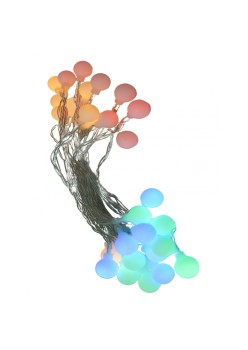 Instalatie Craciun, 3.5 m, 30 de LED-uri, multicolor RGB, model cu bilute, liniara, cu baterie, interior/exterior, Flippy
