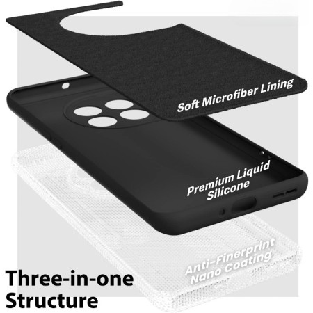 Husa de Protectie, Flippy, pentru OnePlus 11 5G, Liquid Silicone, cu Microfibra pe Interior, Protectie Antisoc, Compatibil Incarcare Wireless, Negru