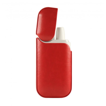 Husa Flippy pentru IQOS 2.4 Plus, Capac de Protectie, Anti Soc si Zgarieturi, din Piele Ecologica, 43 g, 12 x 6 x 2.5 cm, Rosu
