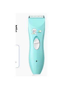 Masina De Tuns Bebelusi si Copii, Flippy, Lame Cermice si Inox, Fara Fir, Functie Anti Taiere, Silentios, 50 W, Rezistent la Apa, 2 Accesorii, Incarcator USB, Model Ursulet, Albastru