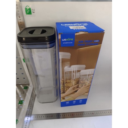 Cutie de Depozitare Alimente, Flippy, tip Container, 3.7L, Recipiente pentru Cereale in Bucatarie,  Transparente cu Capac Negru