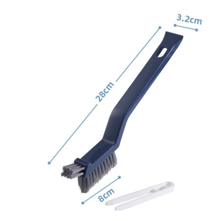 Perie 3in1 de Curatat Podele si Rosturi, Flippy, Lungime Maner 28 cm, Peri din PP, Otel si Plastic, Cleste pentru Scame si Par Inclus, Albastru