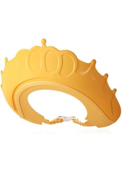 Viziera de Protectie Baie Pentru Copii, Fippy, Model Coronita, Dimensiune ajustabila, Durabil, Usor de curatat, Impotriva Samponului, pentru Ochi si Urechi, TPE+PP, 24x22 cm, Galben