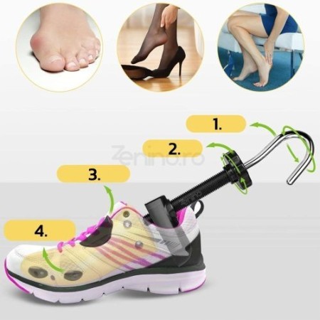 Set 2 Sanuri/Calapoade Reglabile Flippy, Alungit si Largit Pantofi, Marimea 30-36, Universal, Arc, ABS Premium, Galben