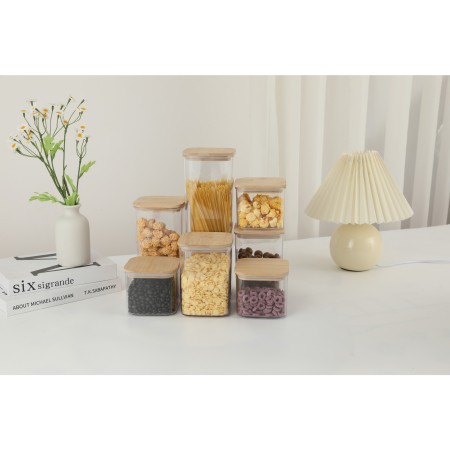 Set 7 Cutii depozitare pentru bucatarie, Flippy, 2x0.5 L, 2x0.8 L, 2x1.2 L, 1x1.9 L