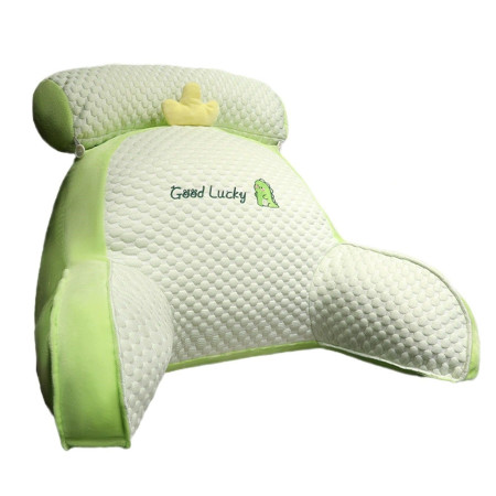 Pernă CozyDino, Spătar pentru Pat cu Suport Lombar, Material Moale din Plus, Model Dinozaur, 60x40 cm, Verde