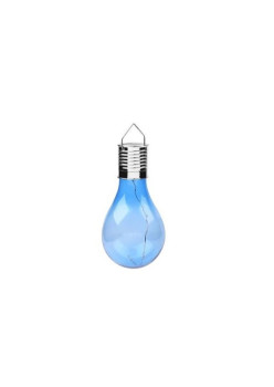Lampa Solara LED Decorativa sub forma de Bulb, pentru exterior, suspendata, IP65, Ultron Albastru, Flippy