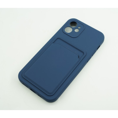 Husa protectie Flippy cu suport card compatibila cu Apple iPhone 12 Albastru