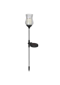 Lampa solara LED tip Lalea pentru gradina Flippy, inaltime 55 cm,  material sticla si ABS, 2V, ABS, 600mAh, alb cald