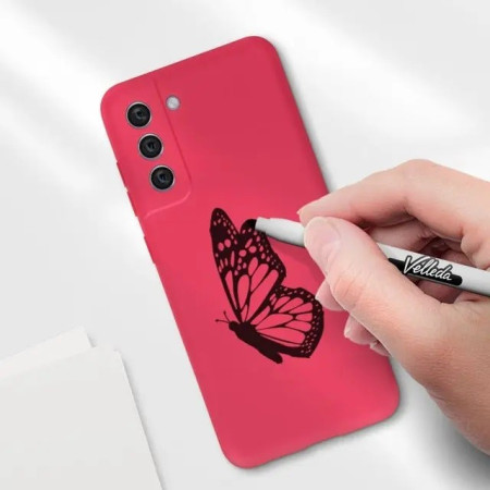 Husa protectie Flippy pentru Samsung S21 FE Liquid Silicone Fuchsia/Roz