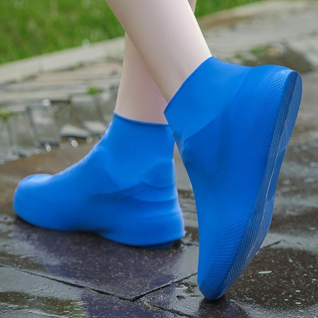 Husa Incaltaminte, Flippy, Impermeabila, Antiderapanta, din Latex, 13 x 13 x 2 cm, Marime L 41-47 cm, Albastru