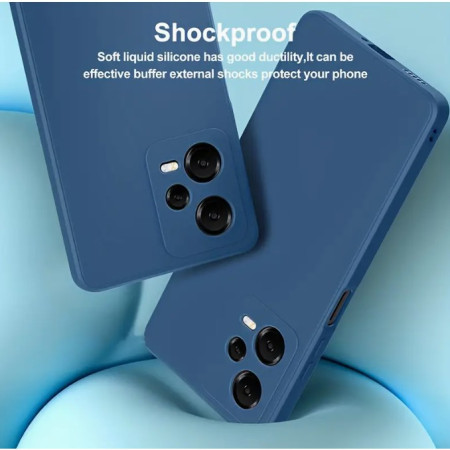 Husa de Protectie, Flippy, pentru Xiaomi Redmi Note 12 Pro 5G, Liquid Silicone, cu Microfibra pe Interior, Protectie Antisoc, Compatibil Incarcare Wireless, Albastru