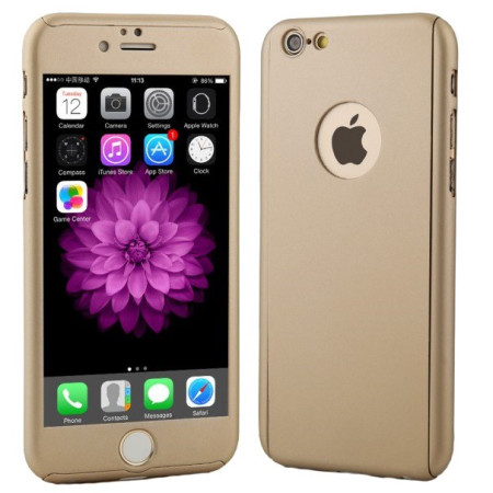 Husa de protectie Flippy compatibila cu Apple iPhone 7 Full Cover 360 Auriu + Folie de protectie