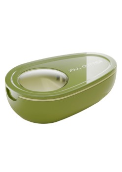 Cutie Taiat Pastile si Depozitare Medicamente, Flippy, Verde, 8x5x2.65 cm, Compacta si Portabila, Ideala Pentru Calatorii