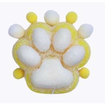 Jucarie Interactiva Squishy, Flippy, Model Cat Paw, Revenire Lenta, din TPR, +3 Ani, 7.5 cm, Textura Puf, Galben