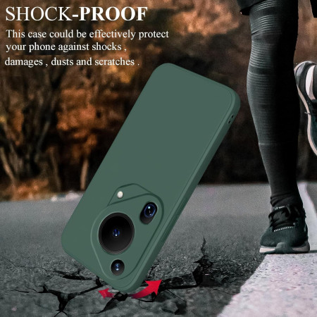 Husa de Protectie, Flippy, pentru Huawei Pura 70, Liquid Silicone, cu Microfibra pe Interior, Protectie Antisoc, Compatibil Incarcare Wireless, Verde