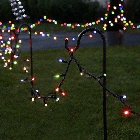 Instalatie de Craciun Liniara, 8 Jocuri de Lumini, Protectie anti-inghet, Fir Cupru, Controler, 50 m, 1 m Prelungitor 220V, 498 LED, Fir Negru, Multicolor