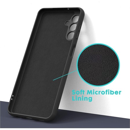 Husa de Protectie, Flippy, pentru Samsung Galaxy S24 FE, Liquid Silicone, cu Microfibra pe Interior, Protectie Antisoc, Compatibil Incarcare Wireless, Negru