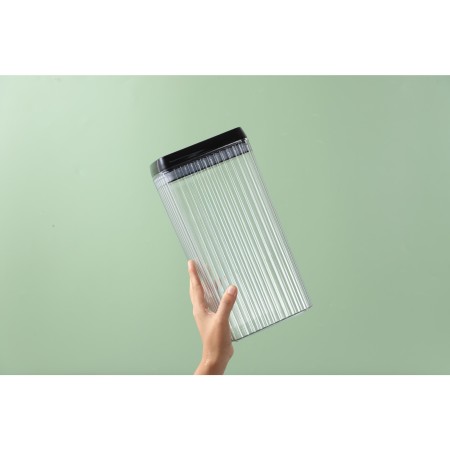 Container Borcan pentru Alimente, Flippy, din Plastic, 1.5l, Transparent, Model Abstract