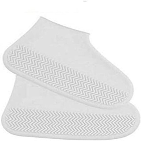 Husa Incaltaminte, Flippy, Impermeabila, Antiderapanta, din Latex, 13 x 13 x 2 cm, Marime L 41-47 cm, Alb
