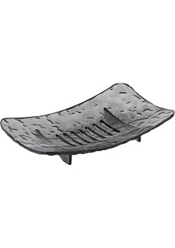 Savoniera din Plastic Flippy, 11 x 8 cm, cu Scurgere Apa, Design Modern, Gri