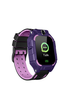 Ceas Smartwatch Flippy, Pentru Copii, Model Q19 Z6, Localizare LBS, Istoric Traseu, Monitorizare Spion, Camera Foto, Lanterna, Chat Vocal, Apel SOS, Roz/Mov