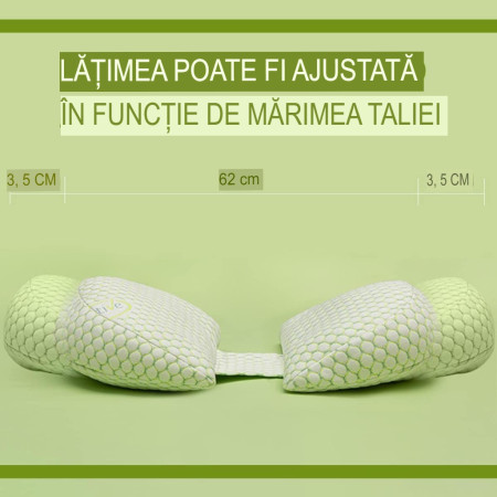 Set Pernă pentru Gravide ProActive, Design Reglabil în Formă de H și U, Husă Detasabilă, Spumă Moale, Lățime Ajustabilă, Verde