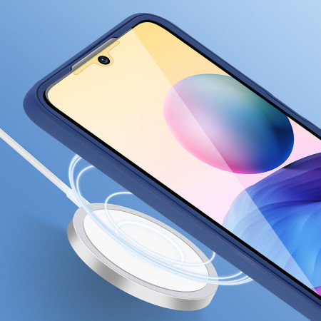 Husa Max Defence pentru Samsung Galaxy A53 5G, Bumper Albastru, Fata Dubla Transparenta, Protectie Antisoc Full 360 ( fata, spate, margini ), Flippy