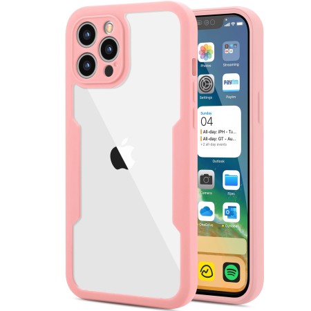Husa Max Defence pentru Samsung Galaxy A03, Bumper Roz, Fata Dubla Transparenta, Protectie Antisoc Full 360 ( fata, spate, margini ), Flippy