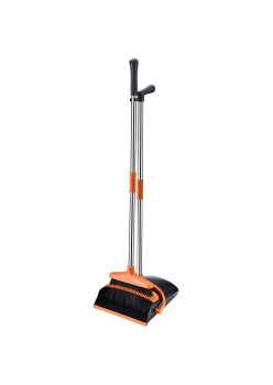 Set matura si faras cu coada, Flippy, Pentru uz casnic, Plastic/Otel, Portocaliu/Negru, Depozitare verticala, 26x25.5x83 cm